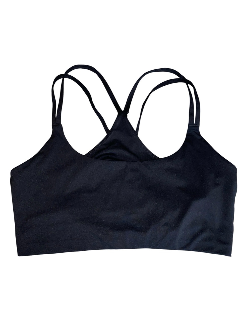 Black Fabletics Strappy Crop Sports Bra, Size 1X/XXL (runs like a medium)